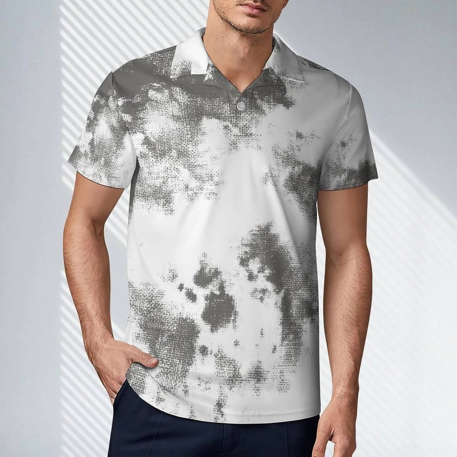 Men's Tie Dye Graphics Polo Shirts Short Sleeve Cool Golf Shirt Quick-Dry Activewear Polos