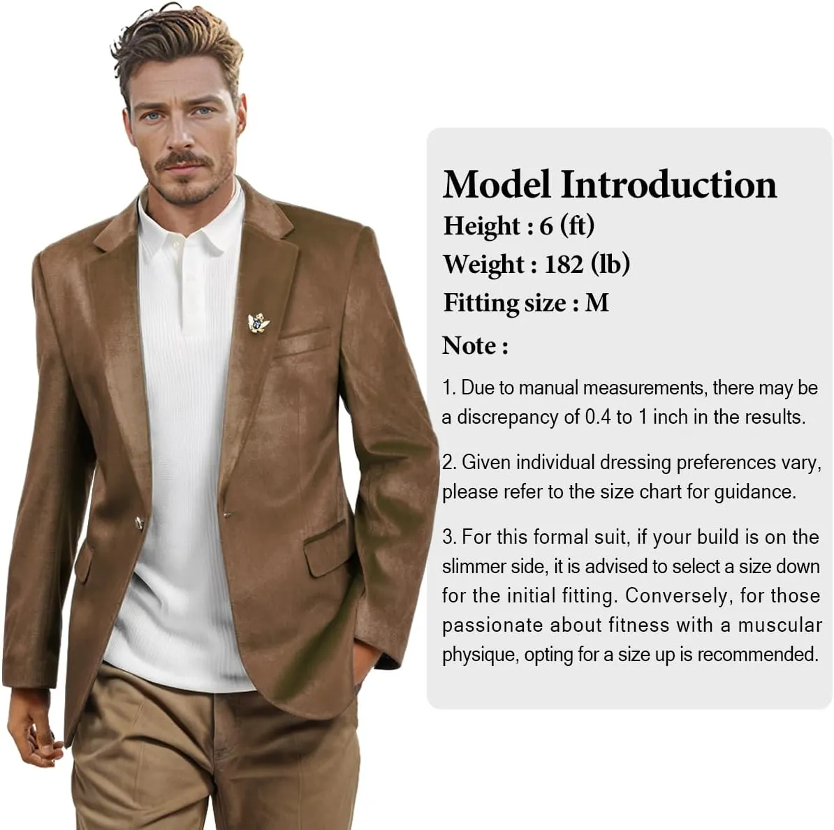 Men's Velvet Blazer for Casual Men's Blazer one-Button Lapel Tuxedo with Brooch Dinner Party Wedding Prom Party