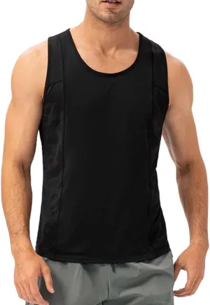 Men's Workout Tank Tops for Spring and Summer, Breathable Quick Dry Loose T-Shirts, Outdoor Running Training Fitness Vests Black
