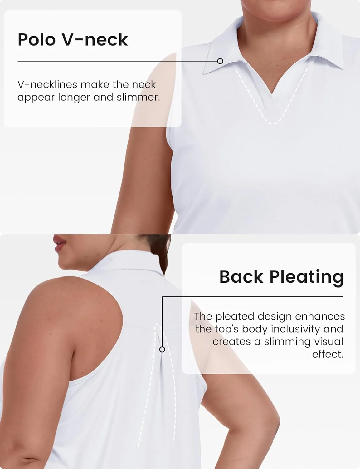 MoFiz Womens Plus Size Sleeveless Golf Shirt V-Neck Collared Golf Polos Athletic Tennis Racerback Tank Tops
