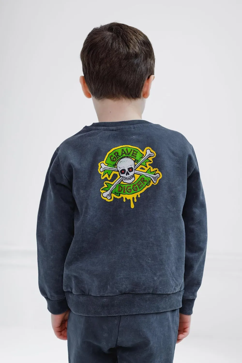 Monster Jam Fleece Sweatshirt and Jogger Pants Outfit Set Toddler to Big Kid Grave Digger