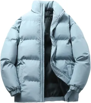 Niiyyjj Winter Men Warm Thick Cotton Padded Jacket Standing Collar Casual Coats Loose Down Overcoat