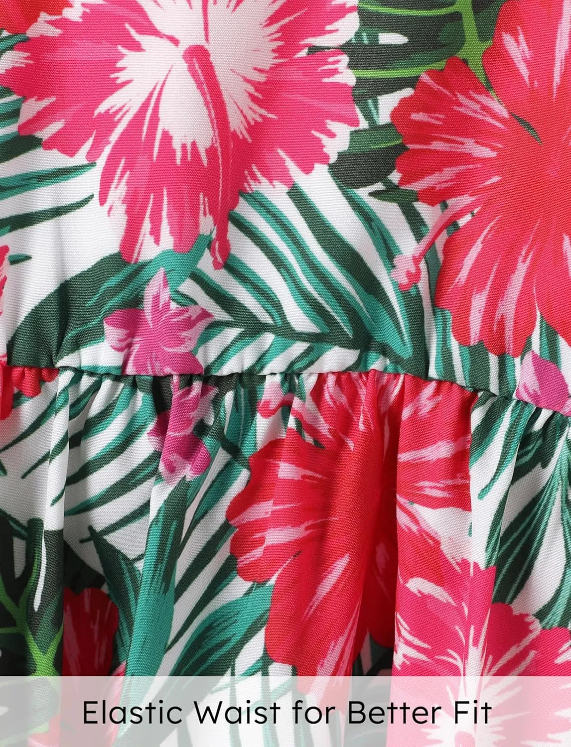 PATPAT Girls Summer Hawaiian Dress Toddler Sling Floral Casual Sleeveless Kids Sundress