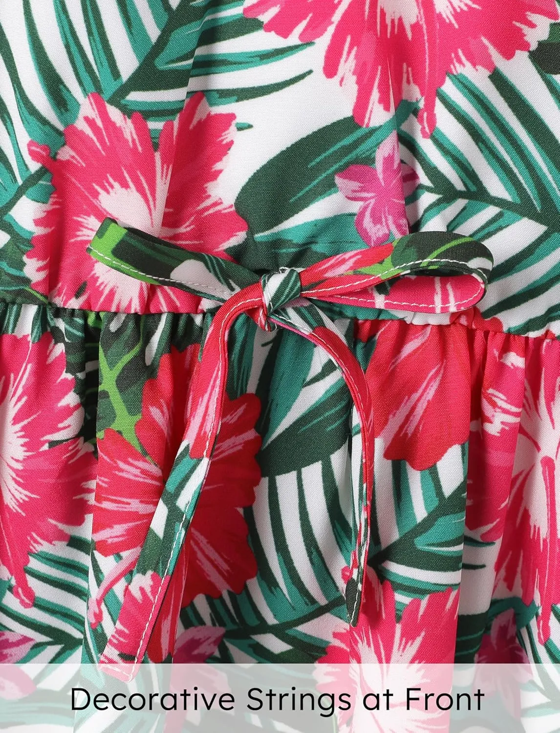 PATPAT Girls Summer Hawaiian Dress Toddler Sling Floral Casual Sleeveless Kids Sundress