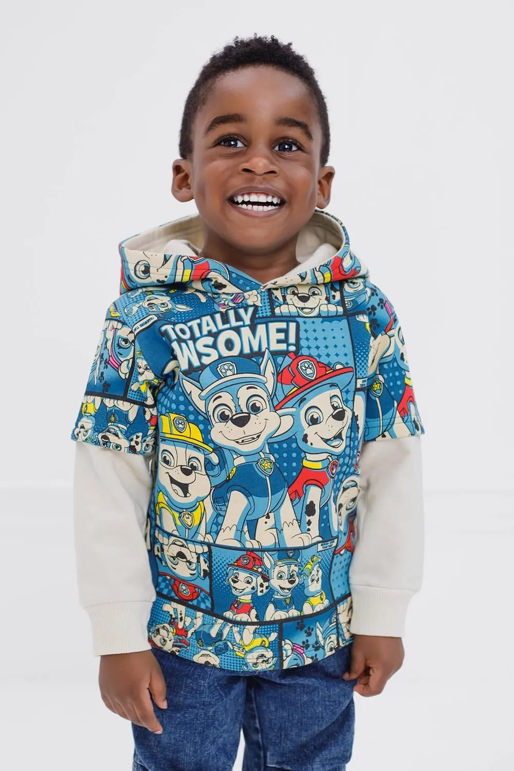 Paw Patrol Fleece 2fer Pullover Hoodie and Jogger Pants Outfit Set Toddler to Big Kid Sizes (2T - 10-12)