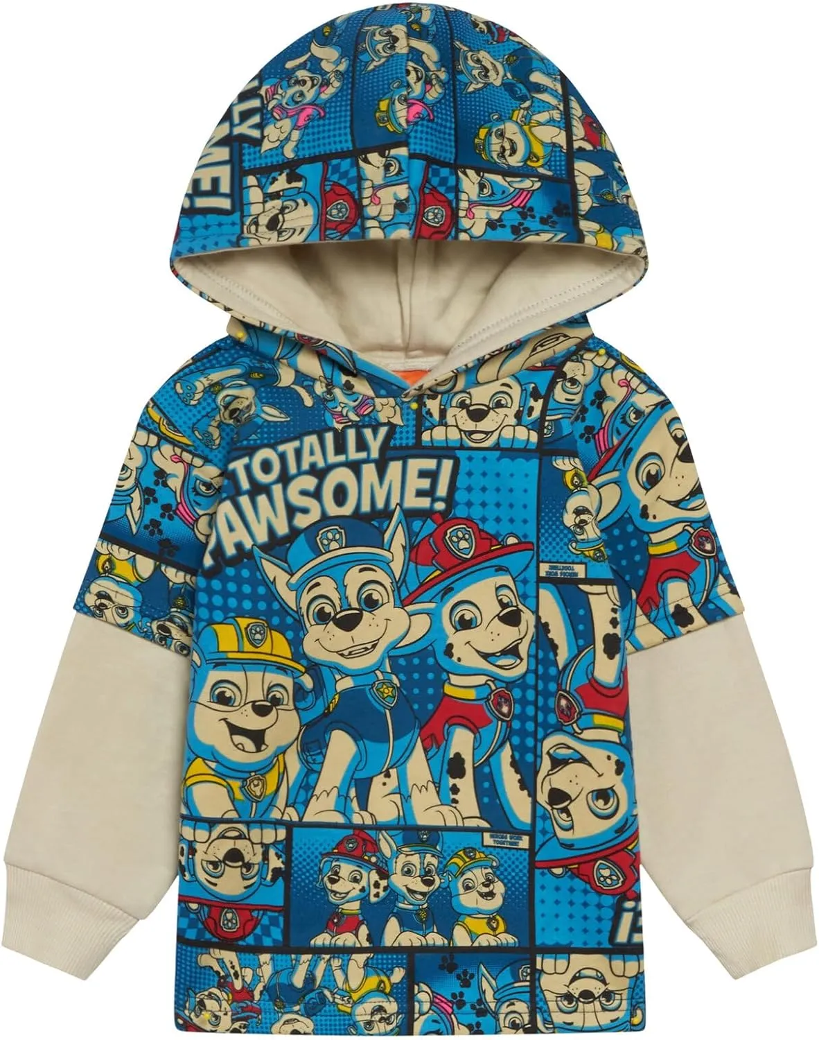 Paw Patrol Fleece 2fer Pullover Hoodie and Jogger Pants Outfit Set Toddler to Big Kid Sizes (2T - 10-12)