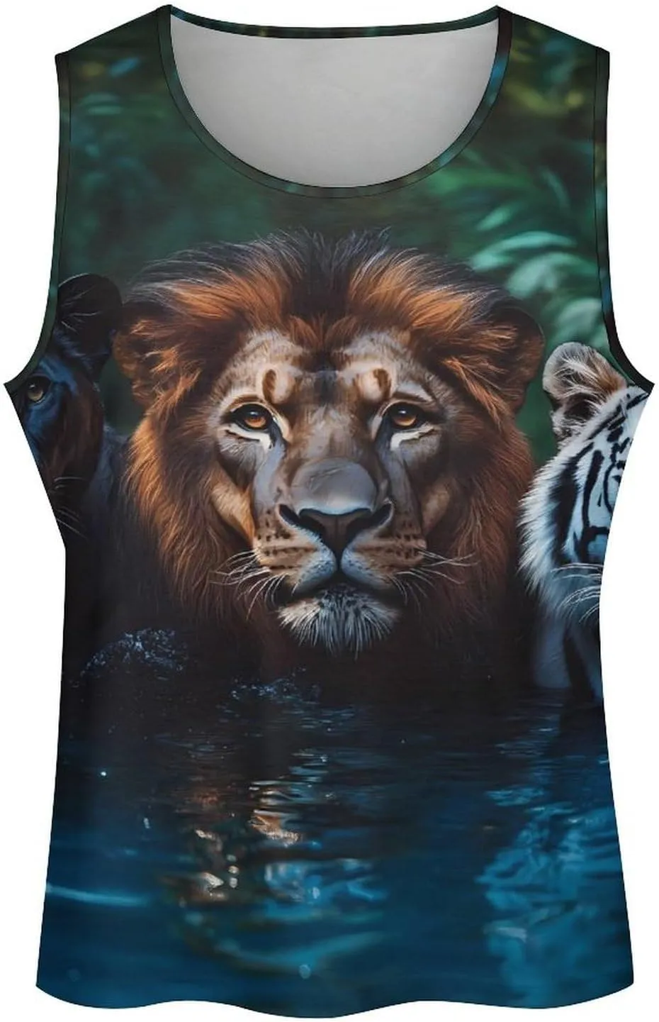 Powerful Big Cats Men's Activewear Tank Tops Gym Sleeveless Muscle T Shirts Workout Tees Vest