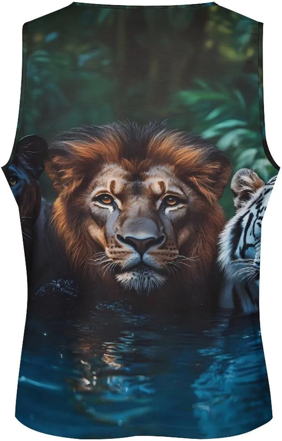 Powerful Big Cats Men's Activewear Tank Tops Gym Sleeveless Muscle T Shirts Workout Tees Vest