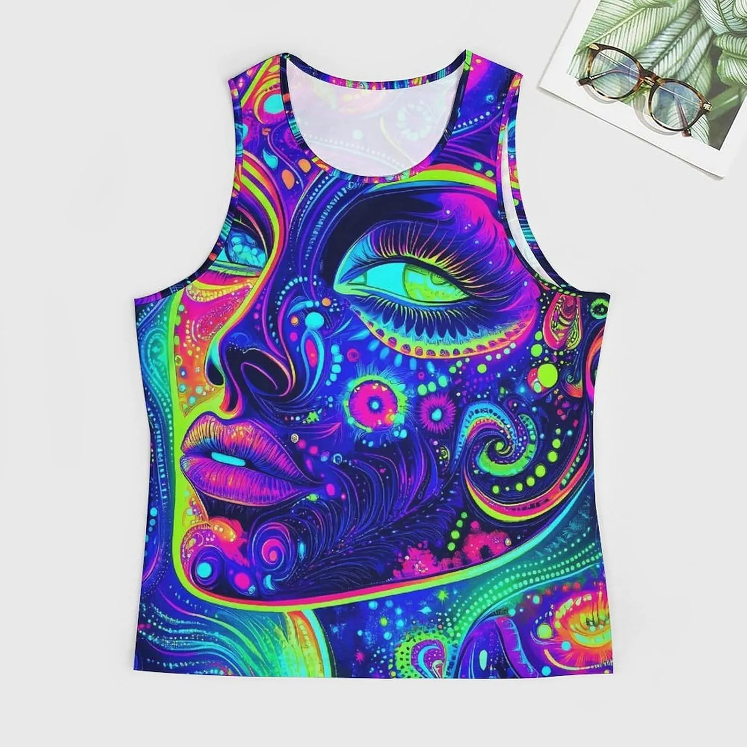 Psychedelic Woman Men's Activewear Tank Tops Gym Sleeveless Muscle T Shirts Workout Tees Vest