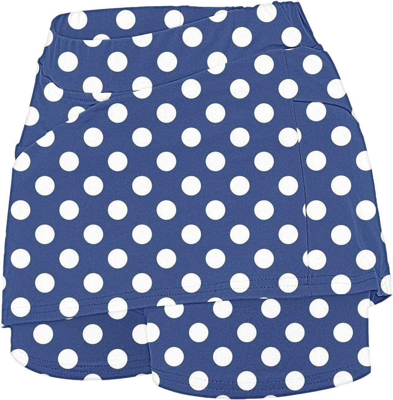 Red Polka Dot Skirt Elastic Yoga Culottes for Women Polka Dot Tiered High Wasited Skirts Tennis Shorts with Pockets