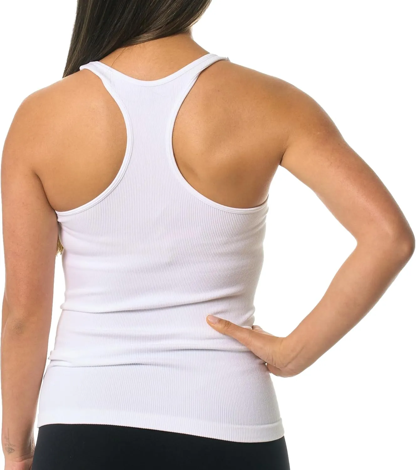 Ribbed Racerback Tank Top - Undershirt for Teens & Women Stylish Racerback Tank Tops One Size XS-Medium