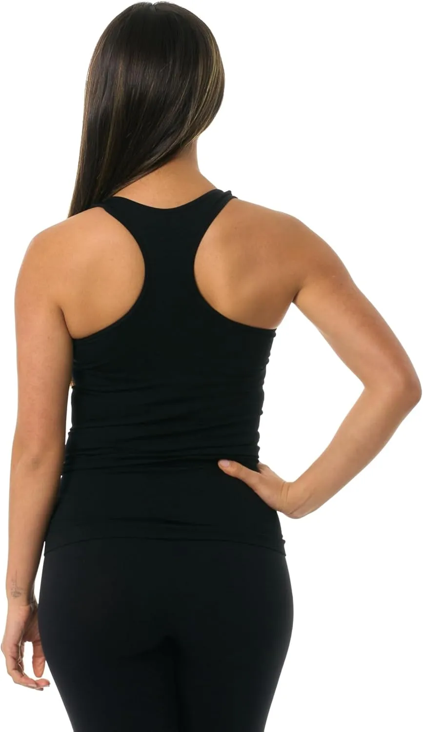 Ribbed Racerback Tank Top - Undershirt for Teens & Women Stylish Racerback Tank Tops One Size XS-Medium