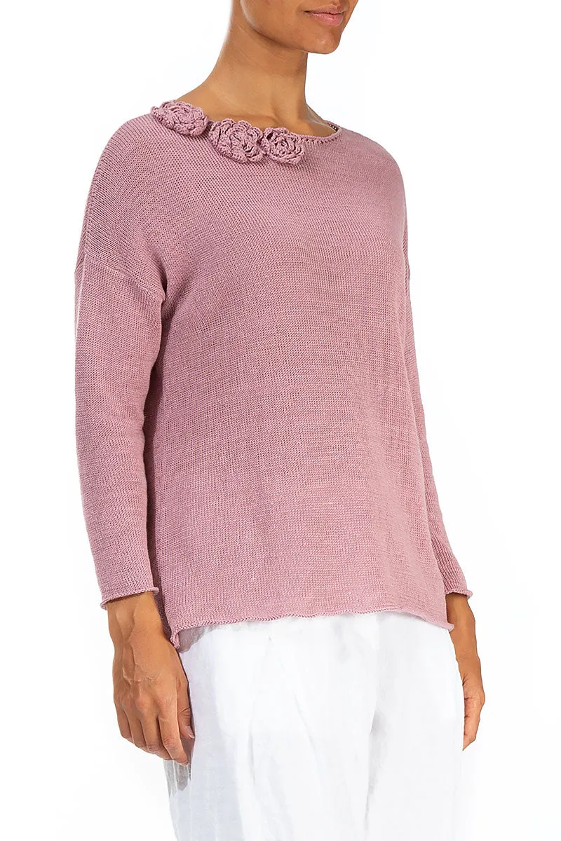 Rosette Mauve Pink Linen Jumper