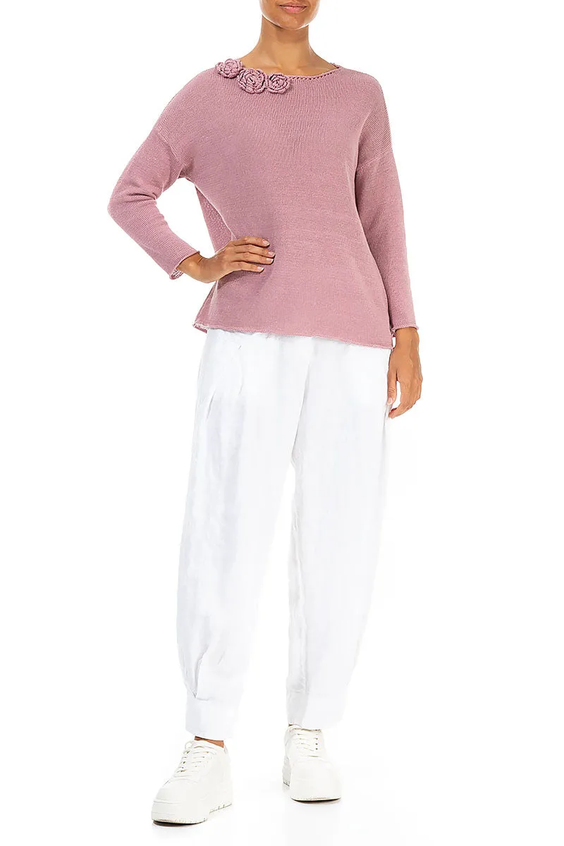 Rosette Mauve Pink Linen Jumper