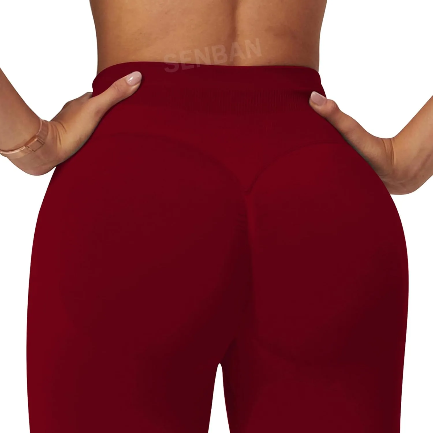 SENBAN Women's High Waisted Leggings Seamless Workout Gym Yoga Pants Tummy Control Smile Contour Activewear Tights