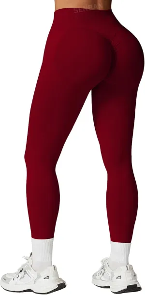 SENBAN Women's High Waisted Leggings Seamless Workout Gym Yoga Pants Tummy Control Smile Contour Activewear Tights