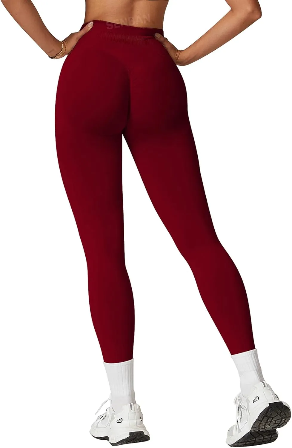 SENBAN Women's High Waisted Leggings Seamless Workout Gym Yoga Pants Tummy Control Smile Contour Activewear Tights