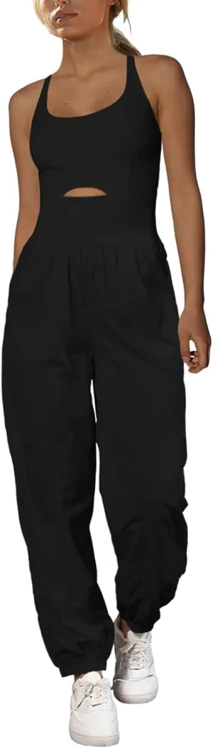 SENSERISE Womens Athletic Romper One Piece Workout Jumpsuits Running Hiking Outfit Gym Clothes Activewear with Pockets