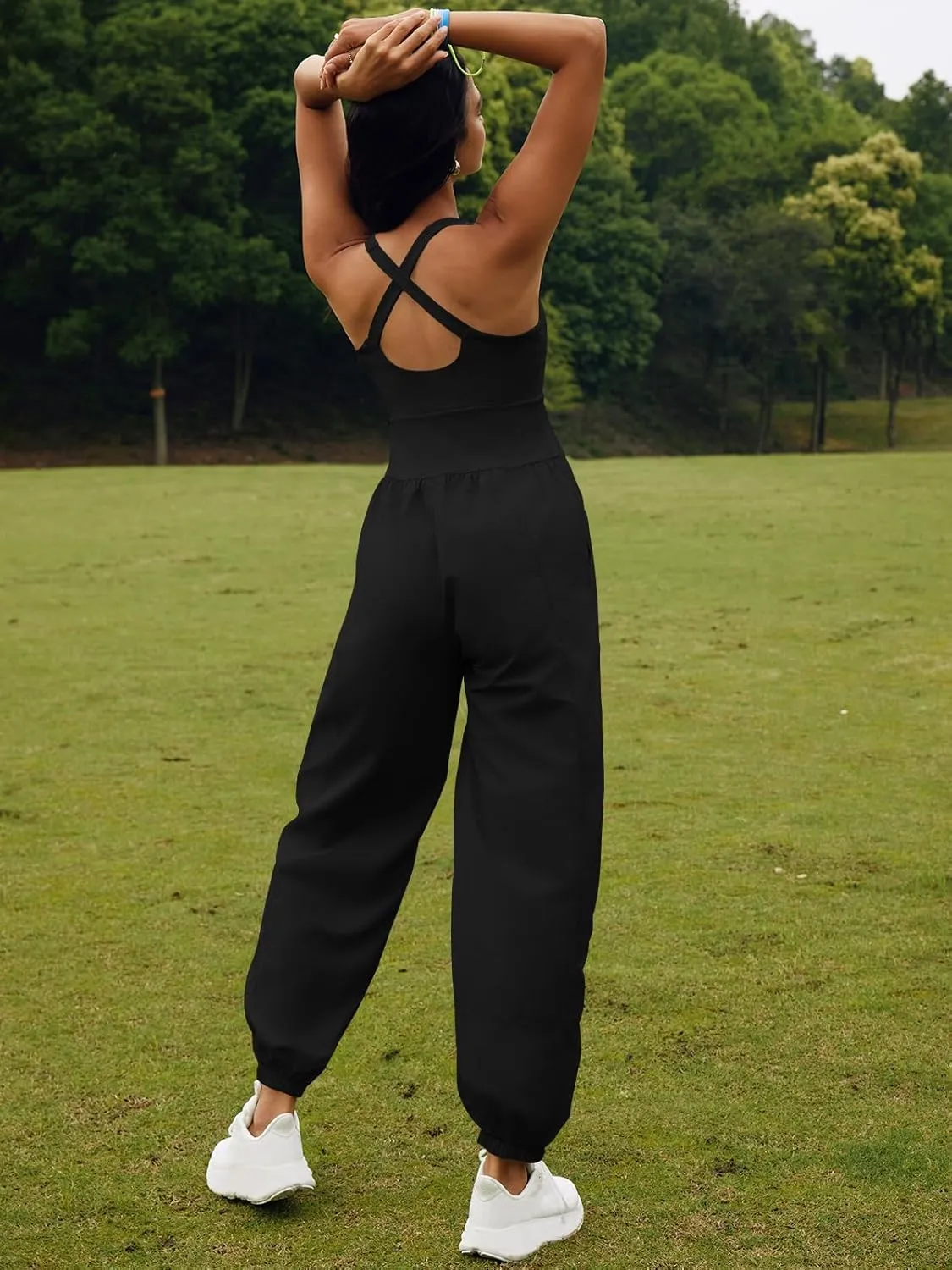 SENSERISE Womens Athletic Romper One Piece Workout Jumpsuits Running Hiking Outfit Gym Clothes Activewear with Pockets