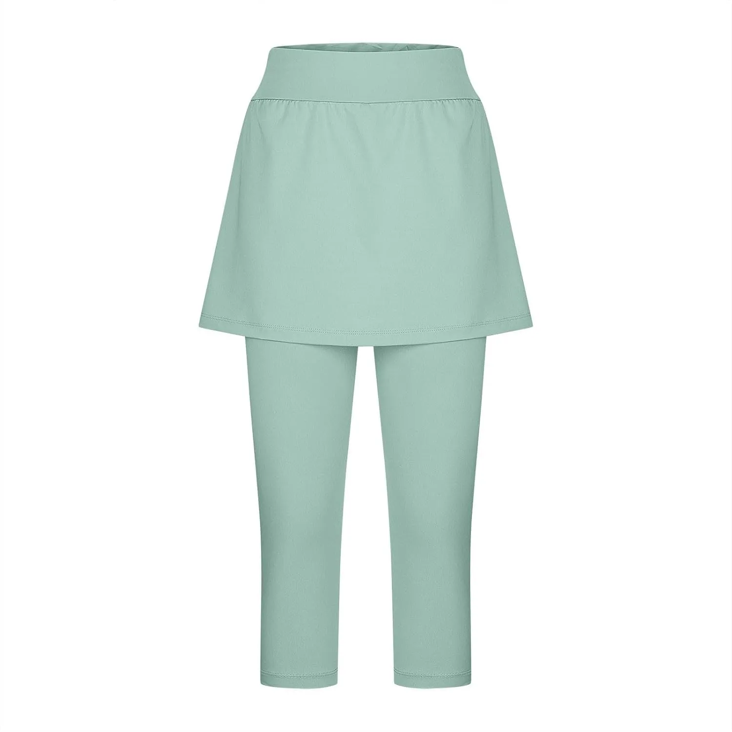 Skirted Leggings for Women 2025 Tummy Control Tennis Golf Skorts Capris Gym Tennis Fitness Yoga Legging with Skirts