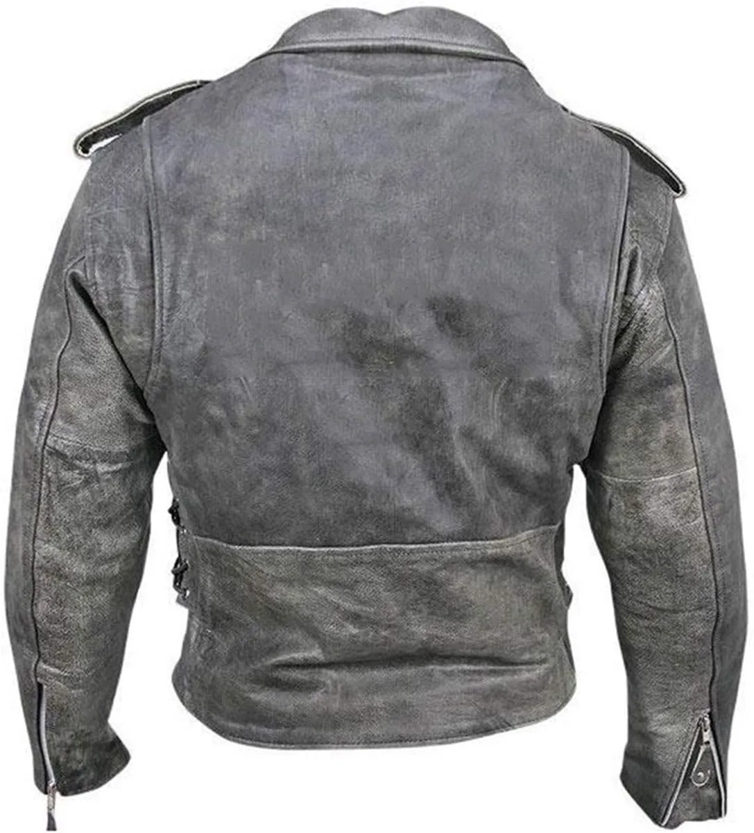 SpazeUp Vintage Motorcycle Leather Jackets for Men - Cafe Racer Biker Retro Moto Distressed Leather Jacket Men