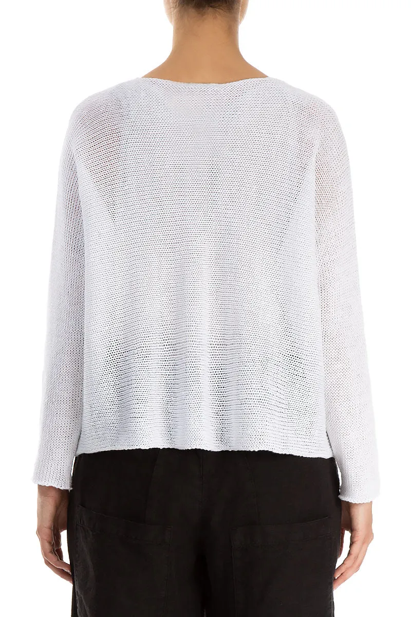 Street Art Pockets White Linen Jumper