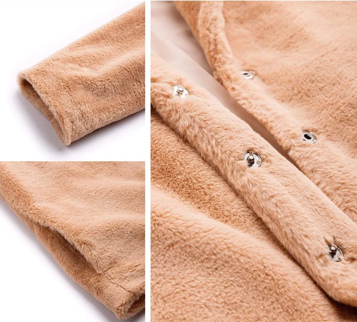 SUGAR POISON Womens Faux Fur Jacket Spring Autumn Long Sleeve Soft Comfort Jacket Coats Parka Outwear