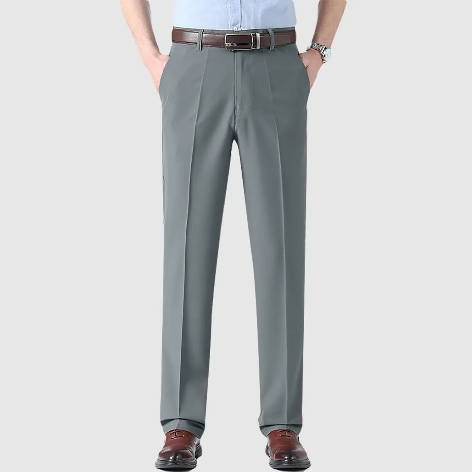 Suit Pants for Men's,Stretch Expandable Waist Chino Work Suit Pants Slim Fit Straight Leg Slacks Dress Trousers