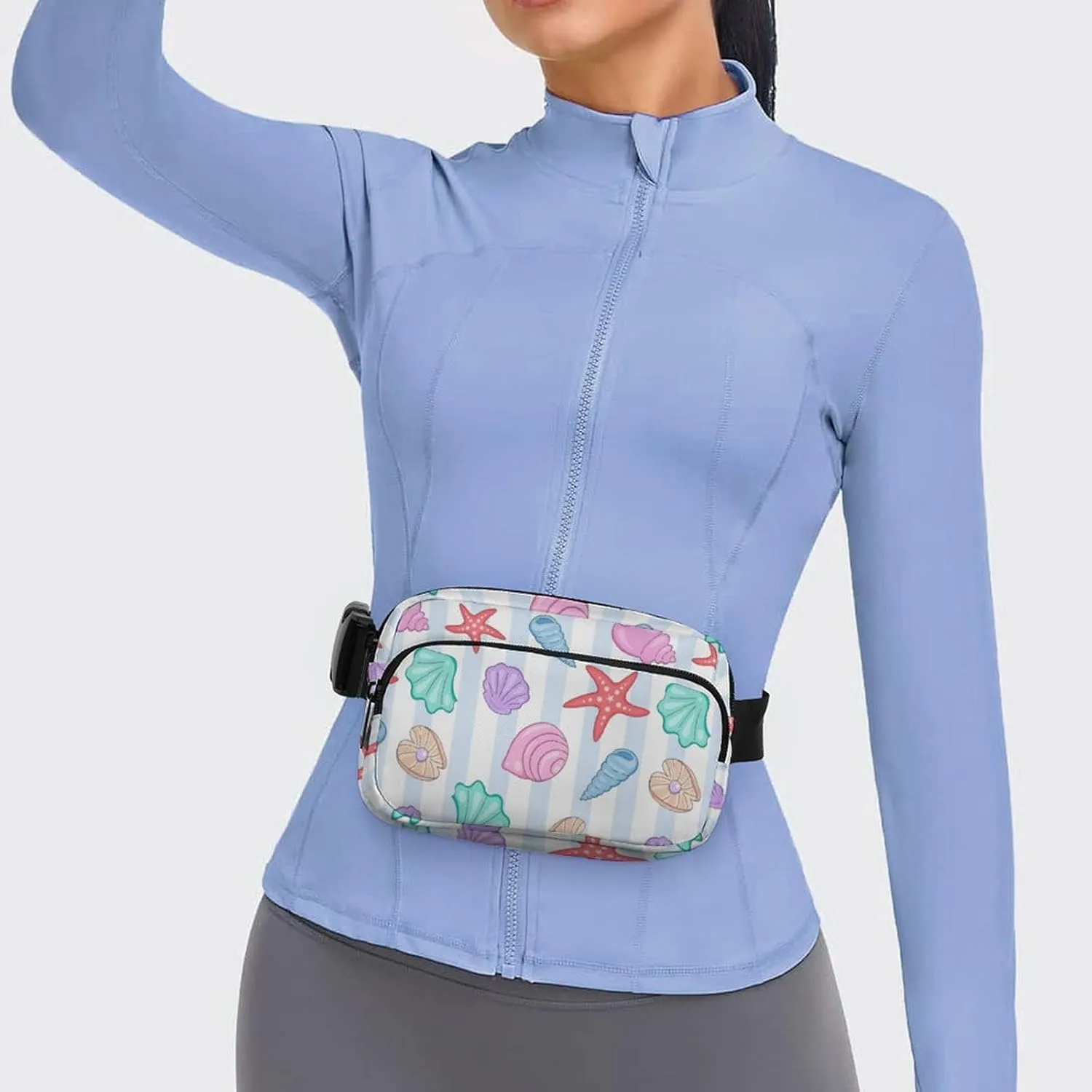Summer Style Animals Belt Bag Fanny Pack Crossbody Shells Pearls Clam Fashion Waist Packs With Adjustable Strap For Men Women Travel Hiking Cycling Running