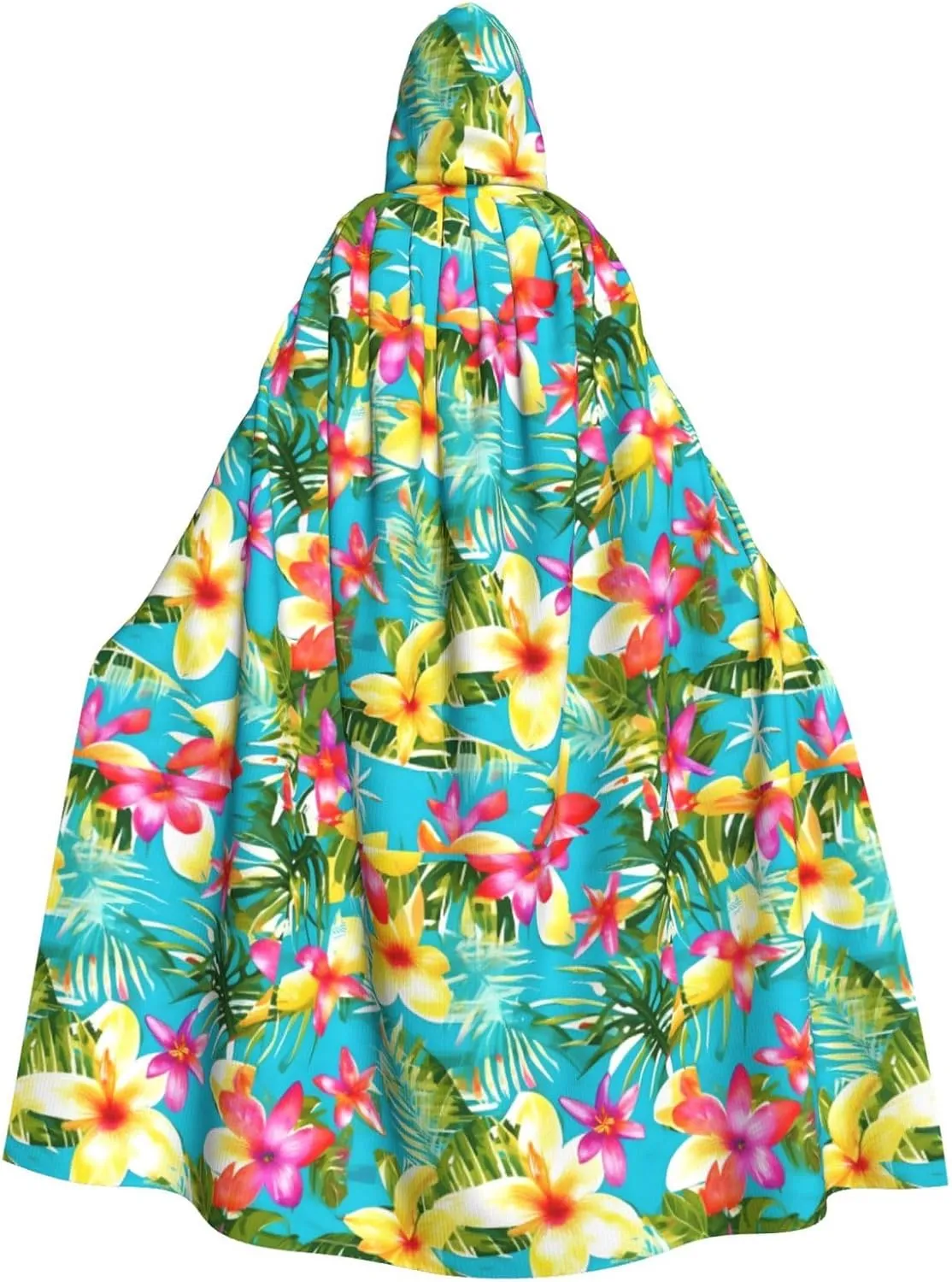 summer style hawaiian print Hooded cape for adults, Oversized Hooded Cloak with Bow Tie, Adult party dress cape