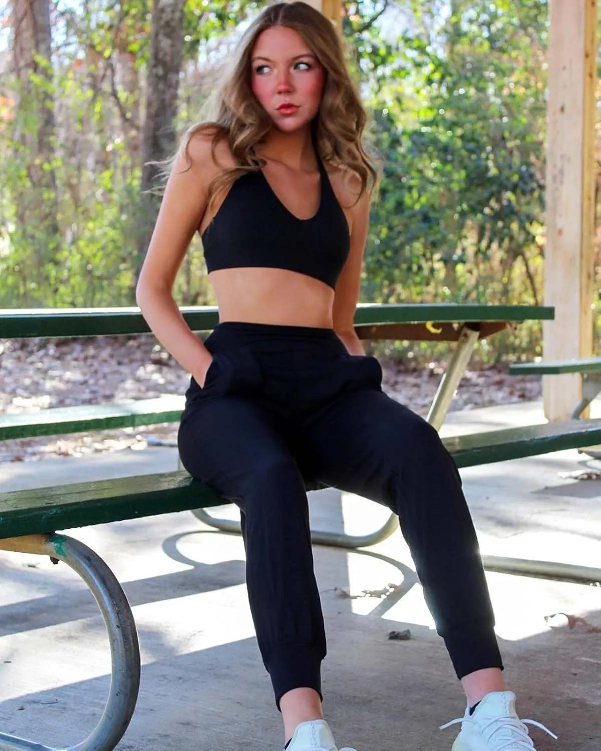 Sunzfly Women High Waisted Joggers with Pockets Buttery Soft Athletic Leggings Workout Lounge Pants for Running Gym Yoga