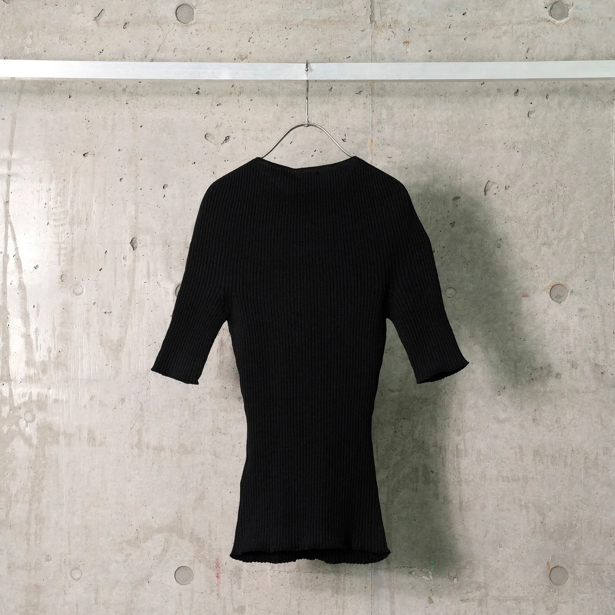 SWEATER SOLAR LIGHT RIB SS / 9999:BLACK