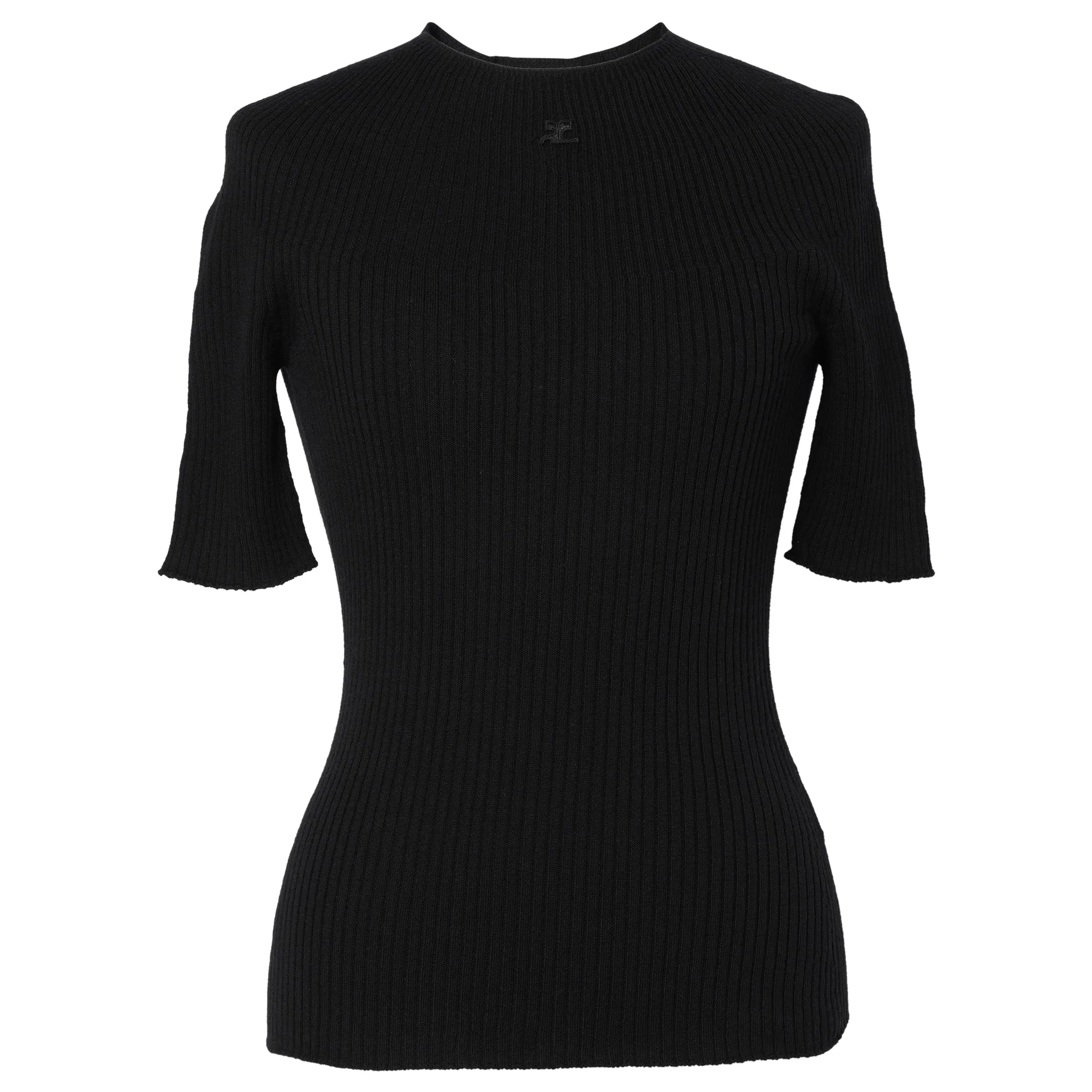 SWEATER SOLAR LIGHT RIB SS / 9999:BLACK