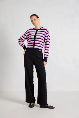 Sydney Stripe Cardi in Officer Navy
