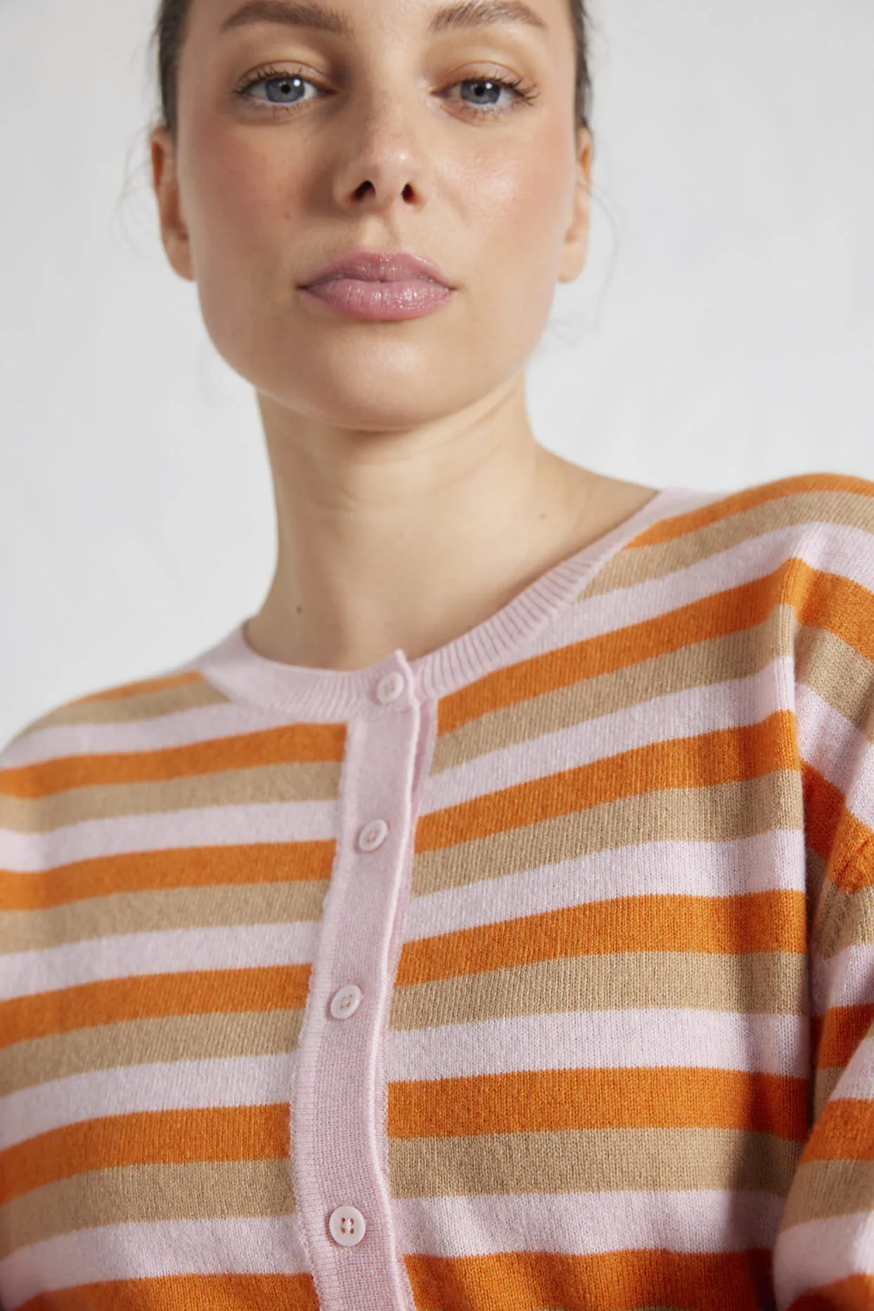 Sydney Stripe Cardi in Tuberose