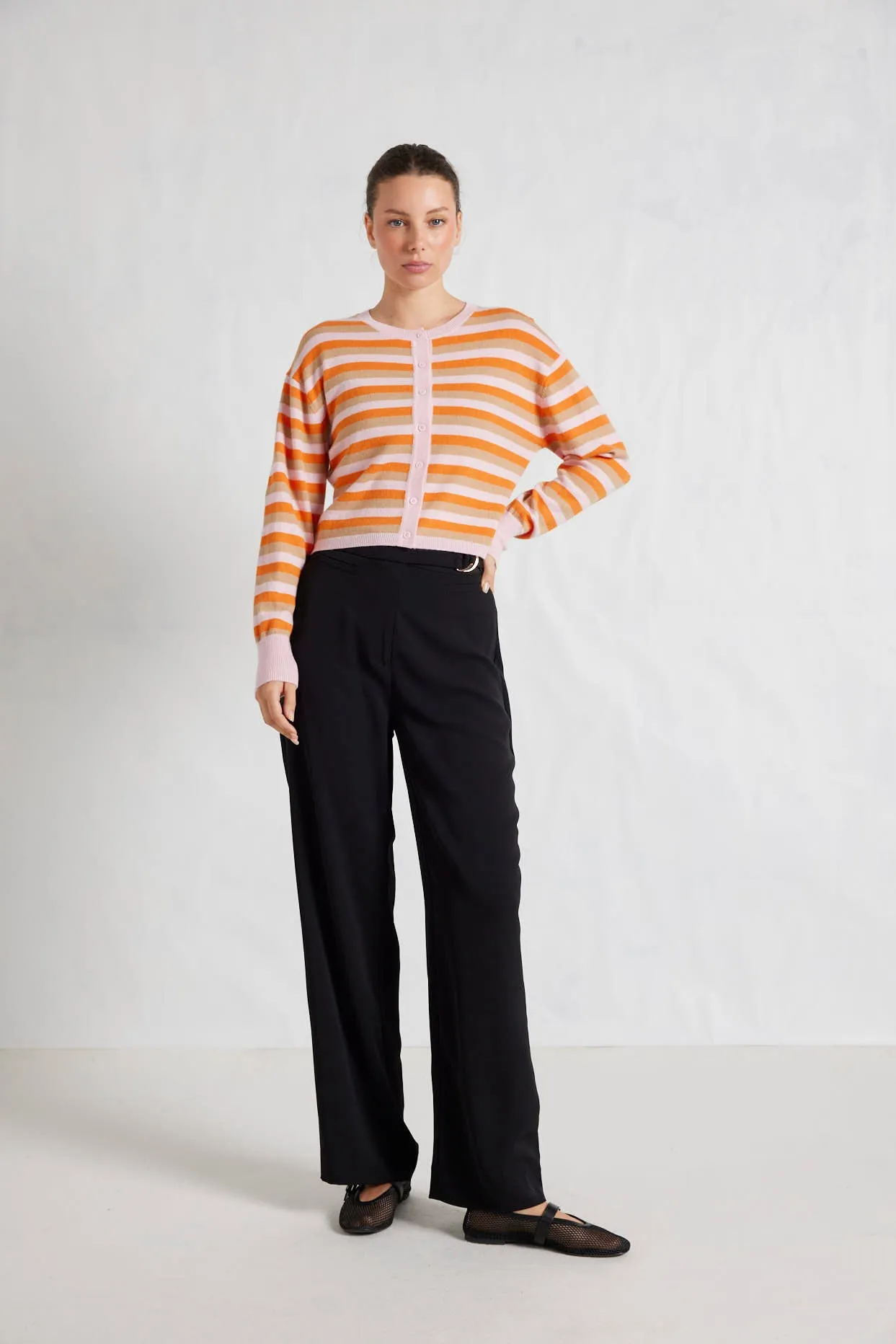 Sydney Stripe Cardi in Tuberose