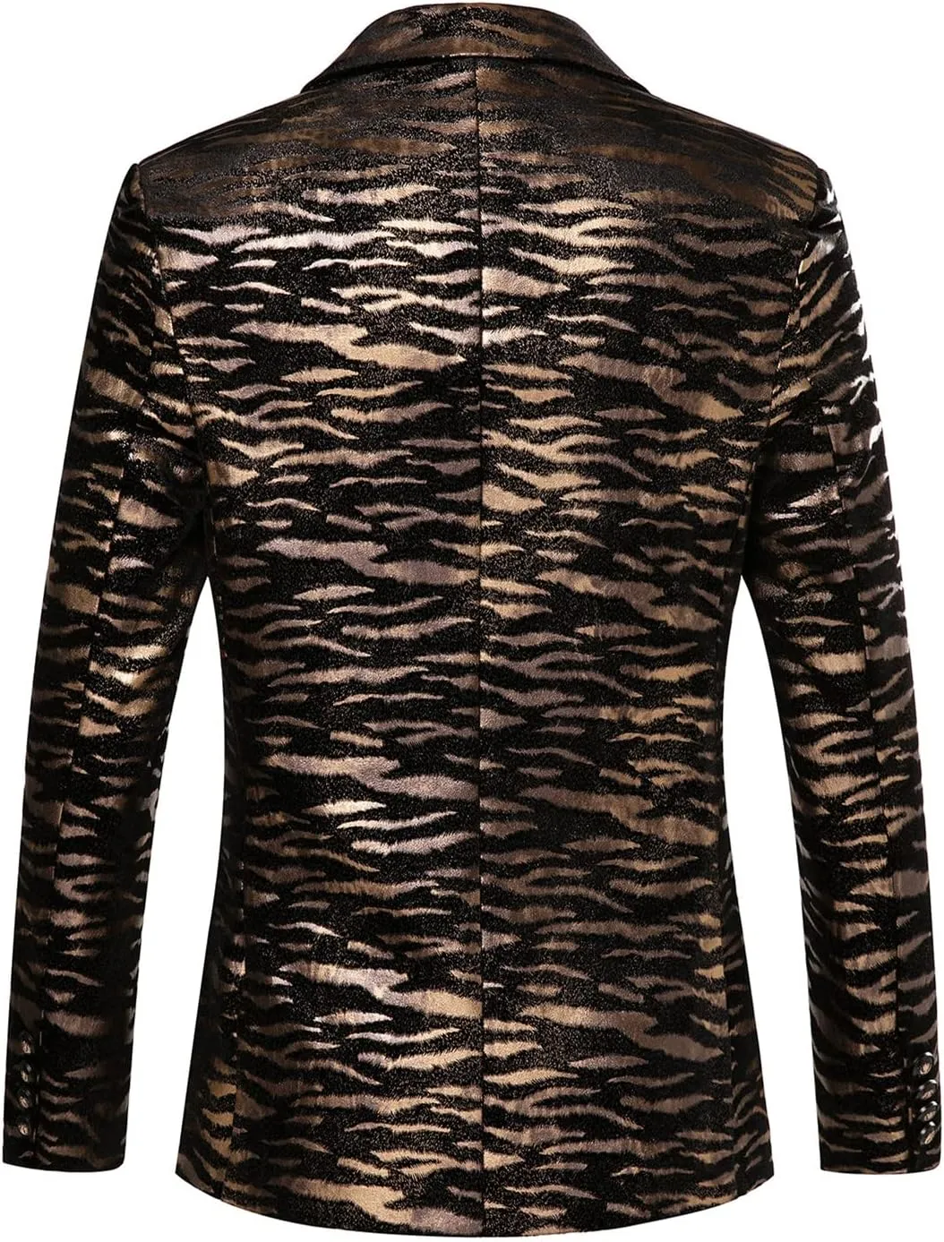 THWEI Mens Blazer Hipster Leopard Print Tuxedo Luxury Notched Lapel Slim Fit Stylish Sport Coats Jacket