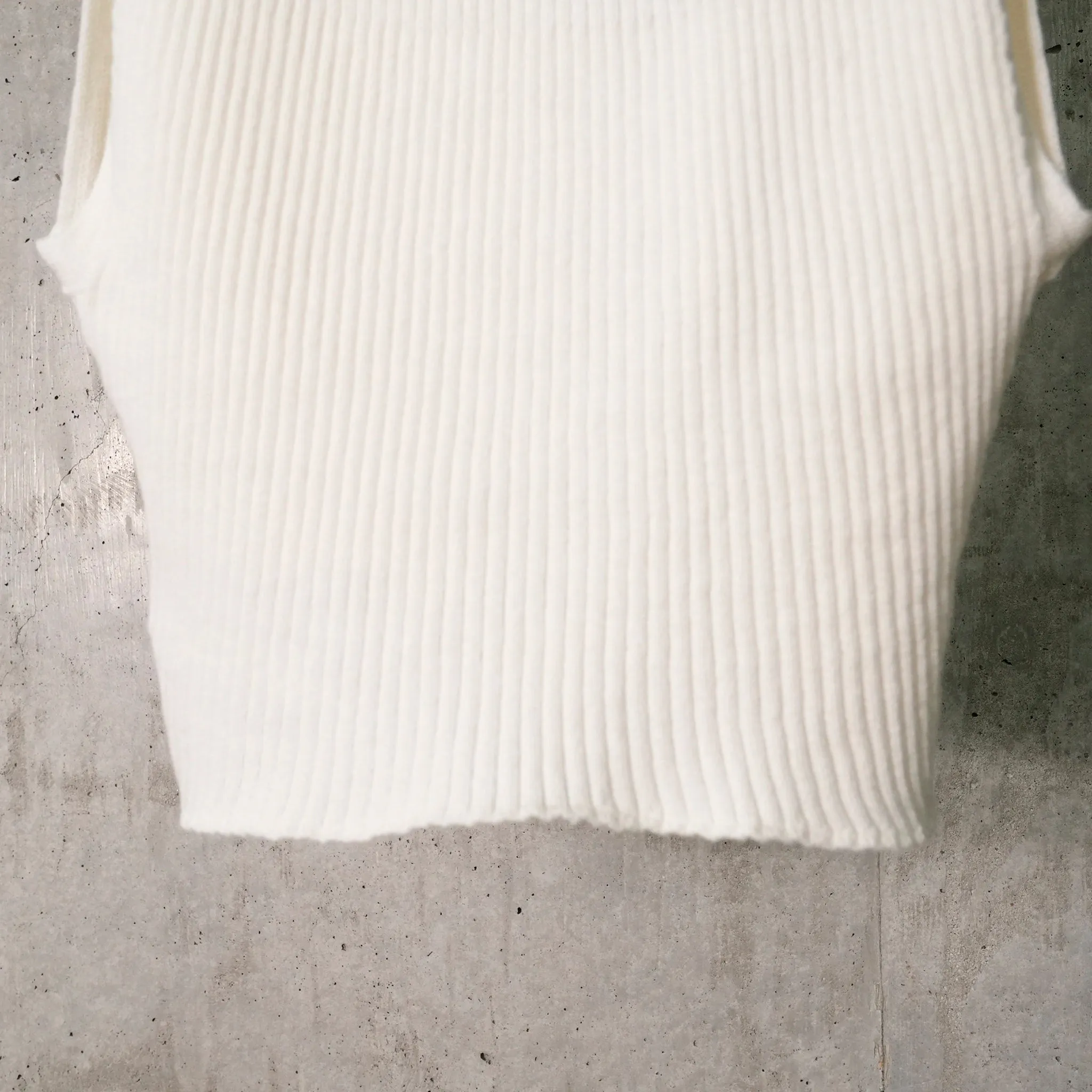 TOP MOCKNECK LIGHT RIB / 0001:HERITAGE WHITE