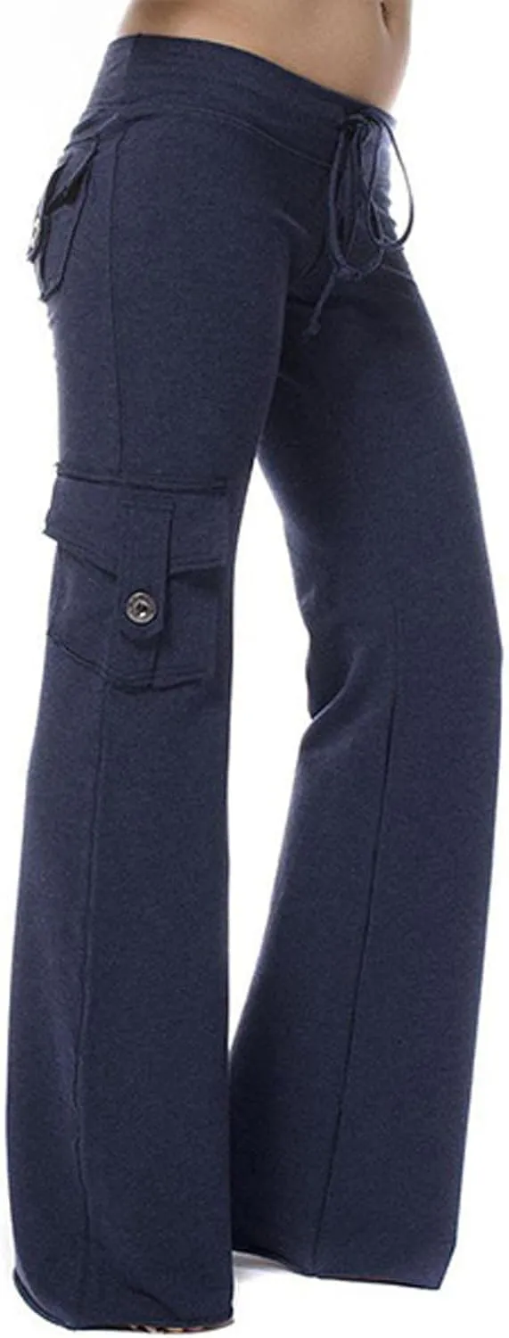 TUNUSKAT Cargo Pants Women Baggy High Waist Yoga Sweatpants Wide Leg Hiking Pants Y2k Combat Military Trousers Relaxed Jogger