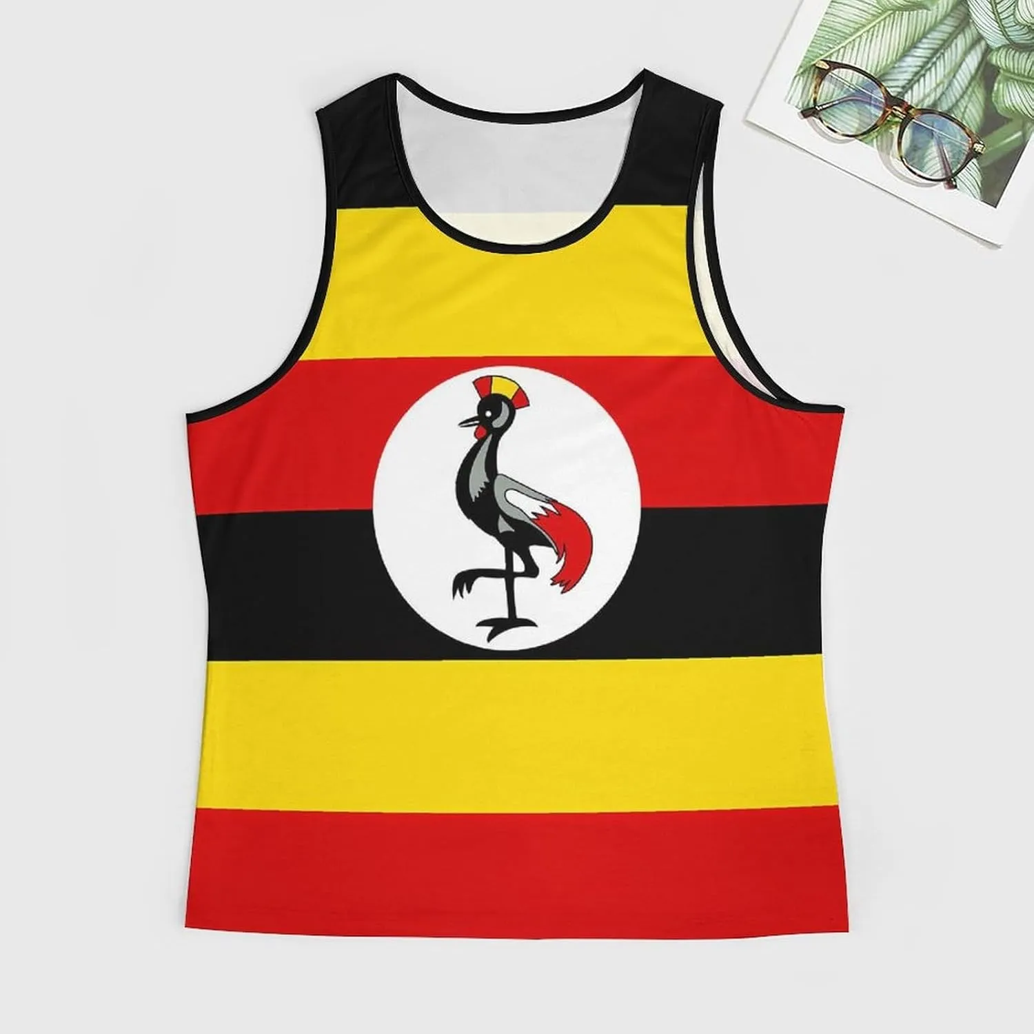 Uganda Flag Men's Activewear Tank Tops Gym Sleeveless Muscle T Shirts Workout Tees Vest