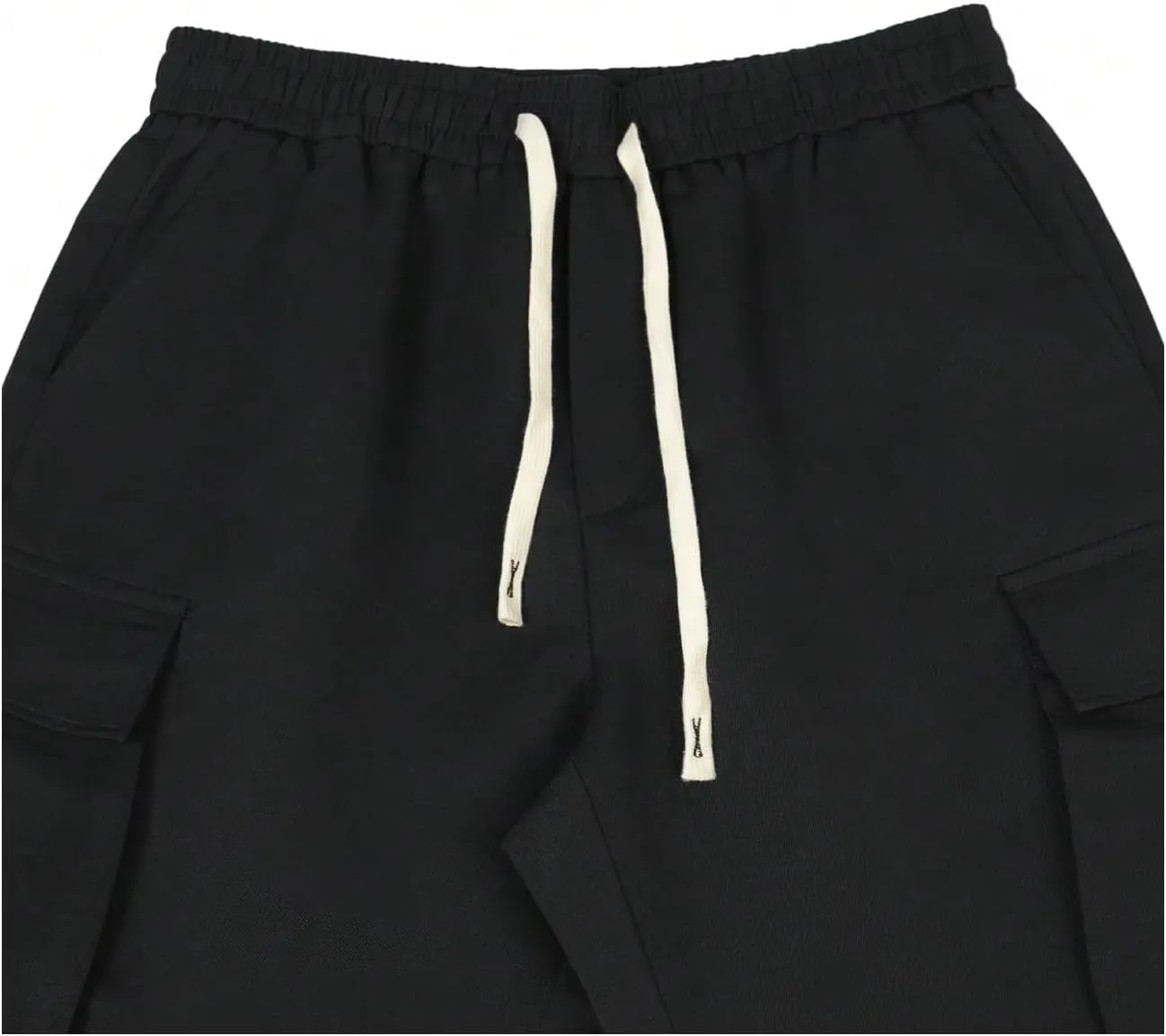 Verdusa Men's Baggy Cargo Pants Drawstring Elastic Waist Flap Pockets Loose Pants