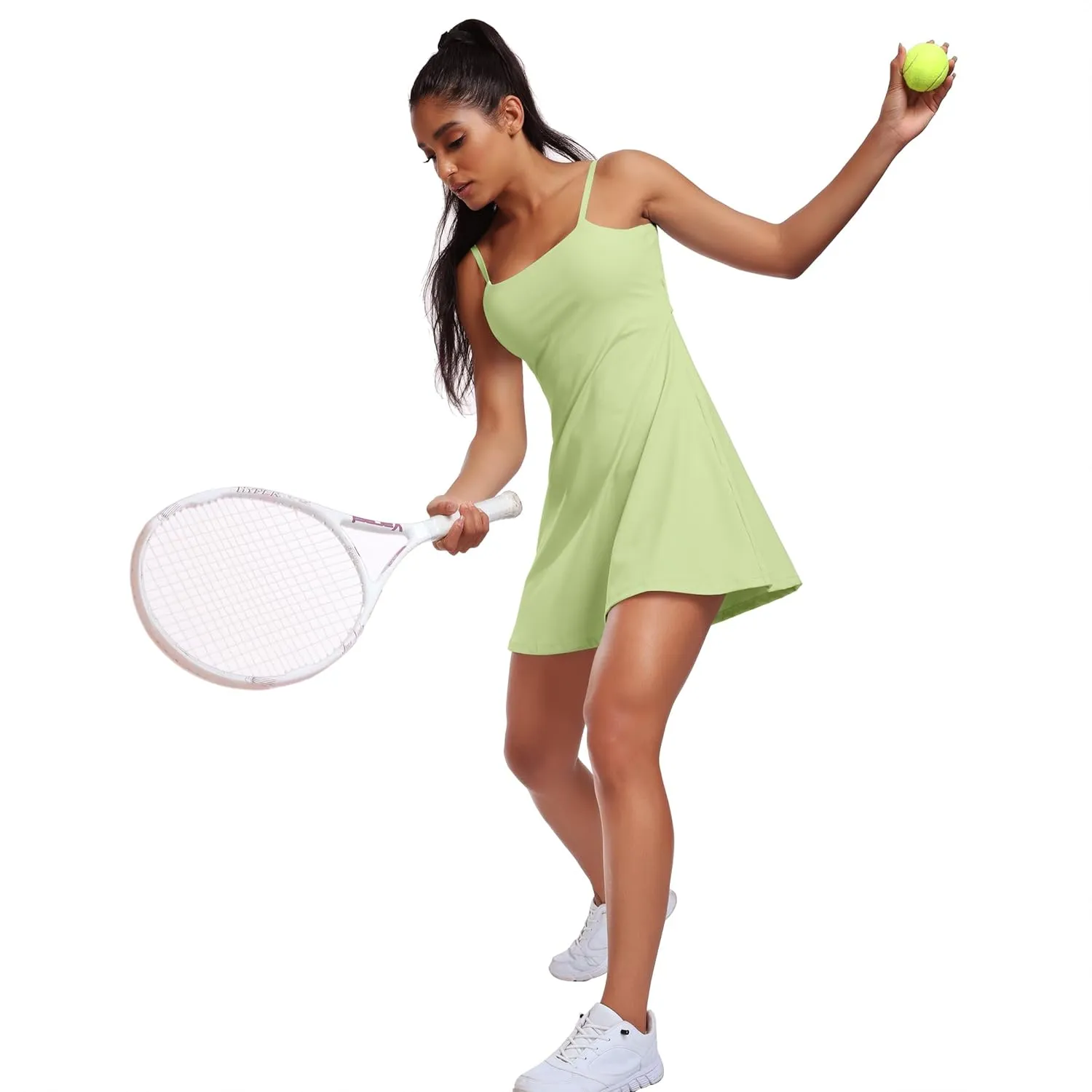 Vertvie Women's Tennis Dress with Built-in Shorts & Bra Workout Backless Golf Dress Activewear Exercise Dresses with Pockets