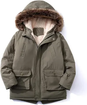 WEONEDREAM Boys Girls Winter Outwear Coats, Kids Warm Outfits,Windproof Jacket for Toddler 1-8Y