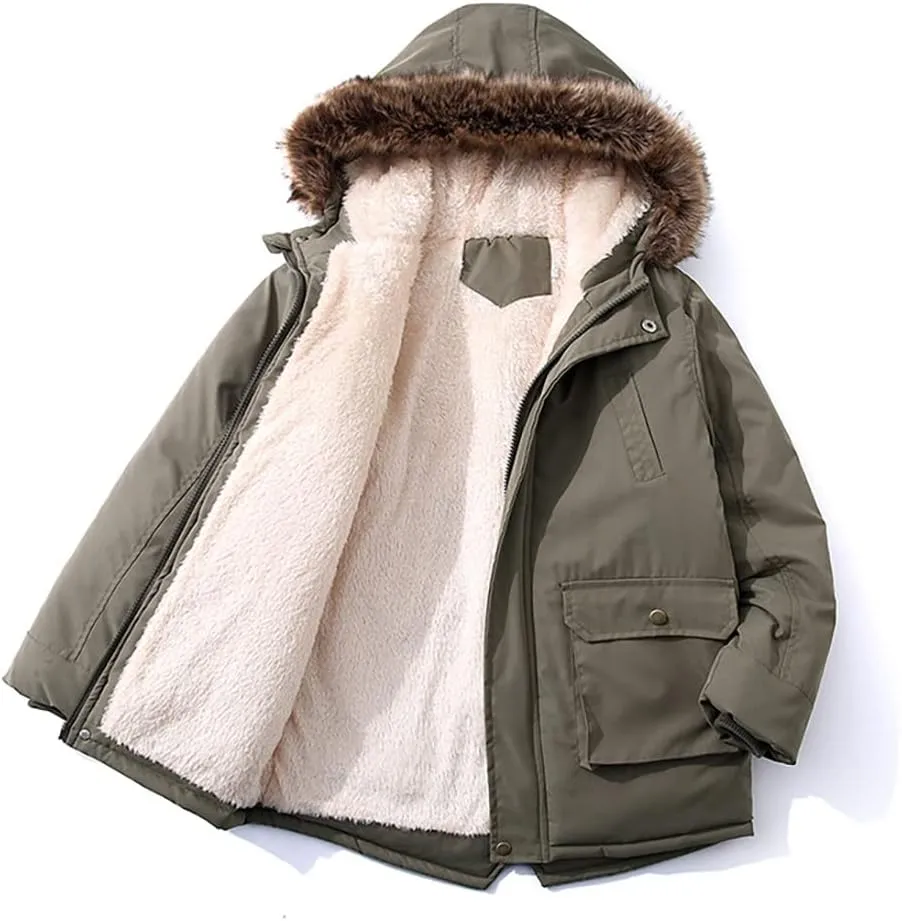 WEONEDREAM Boys Girls Winter Outwear Coats, Kids Warm Outfits,Windproof Jacket for Toddler 1-8Y