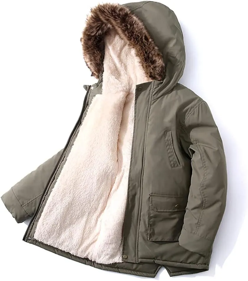 WEONEDREAM Boys Girls Winter Outwear Coats, Kids Warm Outfits,Windproof Jacket for Toddler 1-8Y