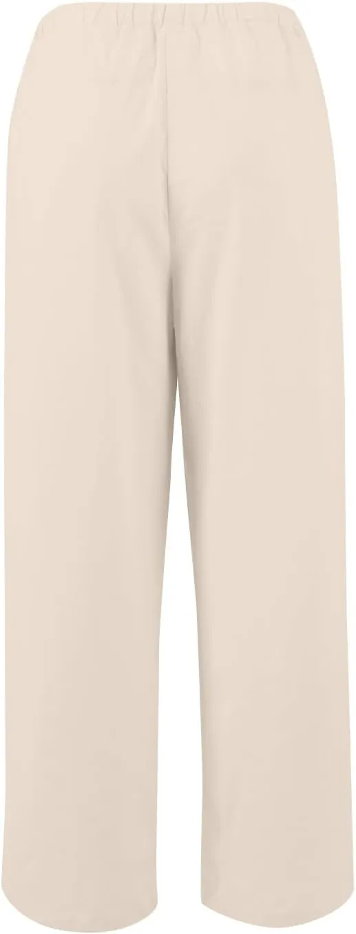 Wide Leg Linen Pants for Women Casual Summer Drawstring Waist Palazzo Pants with Pockets Beach Cover Up Trousers