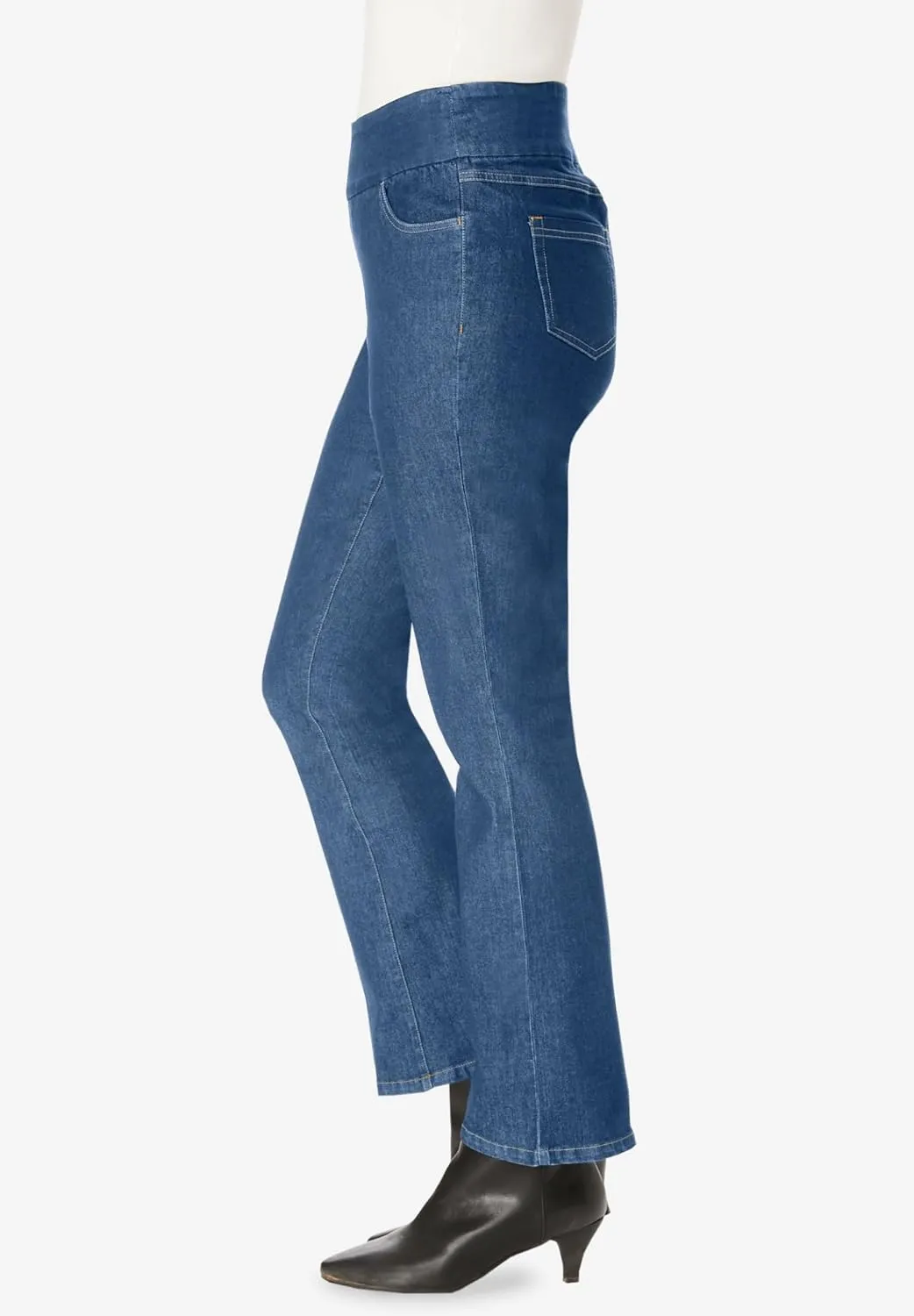 Woman Within Plus Size Flex-Fit Pull-On Bootcut Jean