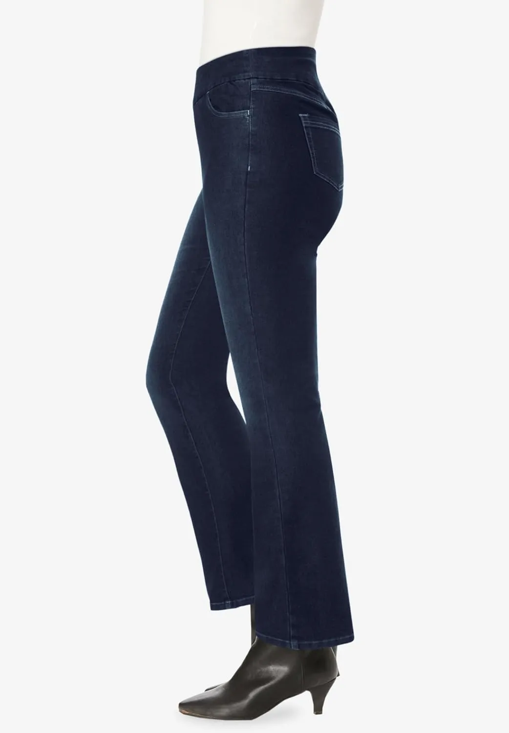 Woman Within Plus Size Flex-Fit Pull-On Bootcut Jean