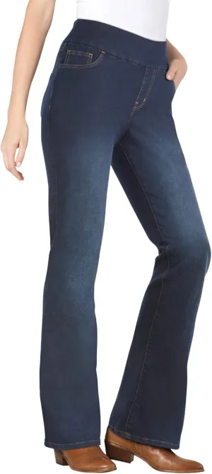 Woman Within Plus Size Flex-Fit Pull-On Bootcut Jean