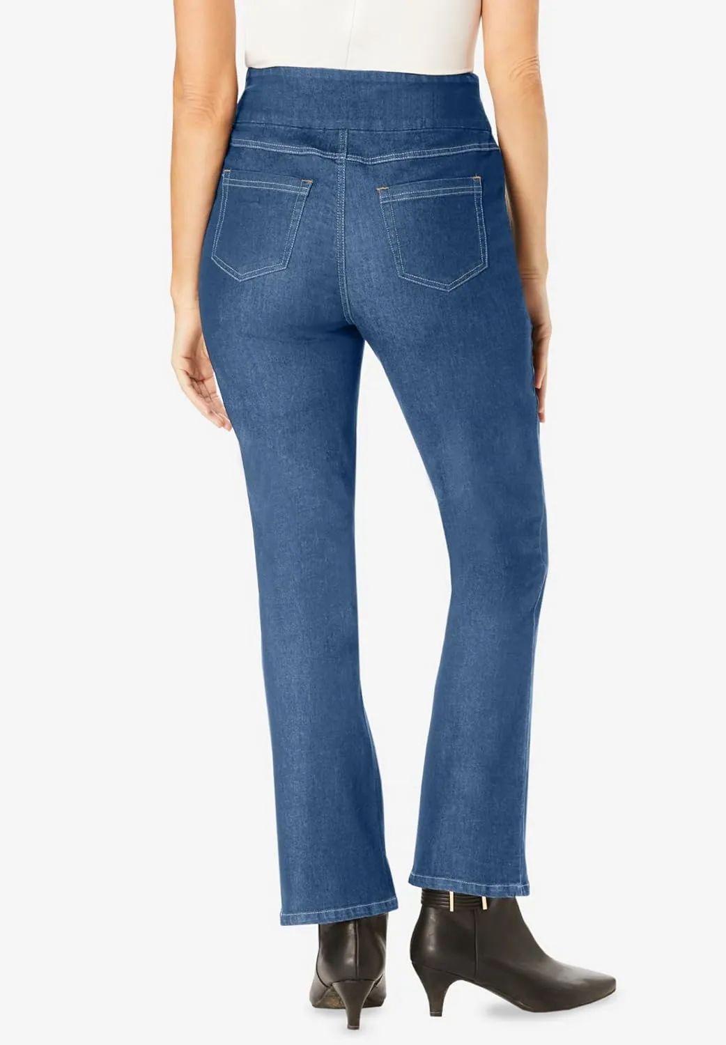 Woman Within Plus Size Flex-Fit Pull-On Bootcut Jean